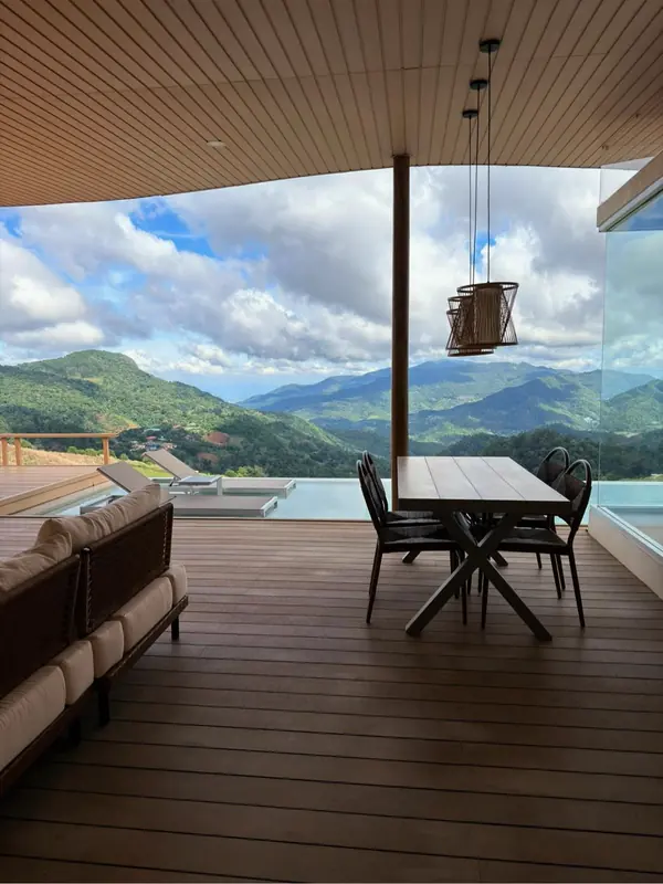 Dining table by the pool