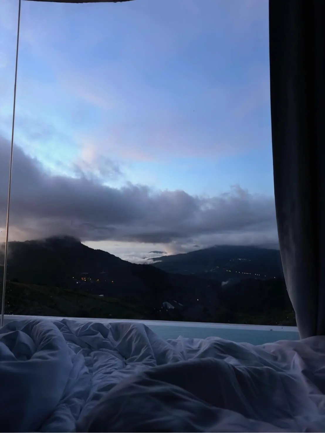 Waking up to the mountains from the bedroom